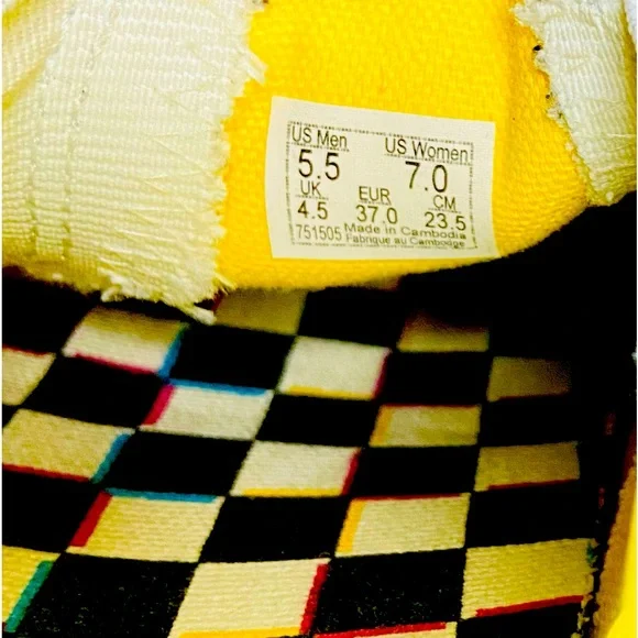 Unisex slip-on checkerboard multi color block - Picture 8 of 9